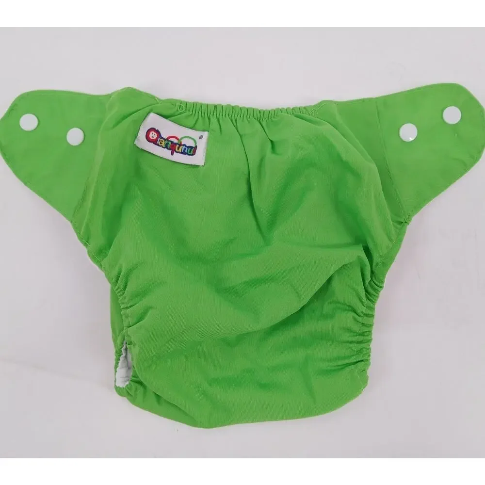 Qianqunui Lot Of 4 New Born Reusable Cloth Diaper Covers Adjustable Snap Closure